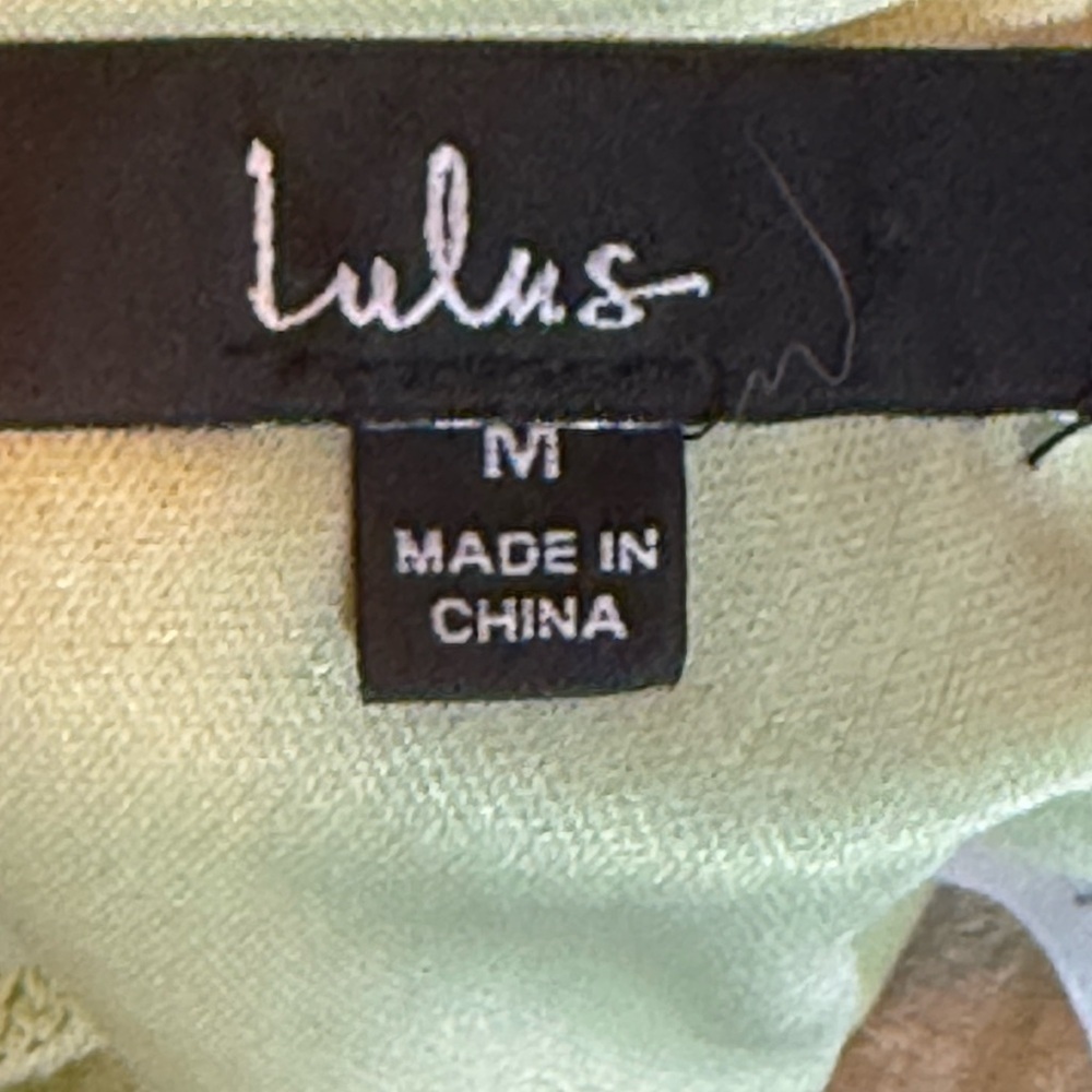 Lulu's Light Green Knit Adjustable Tie Halter Faux Wrap Bodysuit Medium - Picture 2 of 7